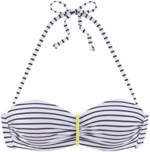 VENICE BEACH Bikinový top  tmavožltá / čierna / biela