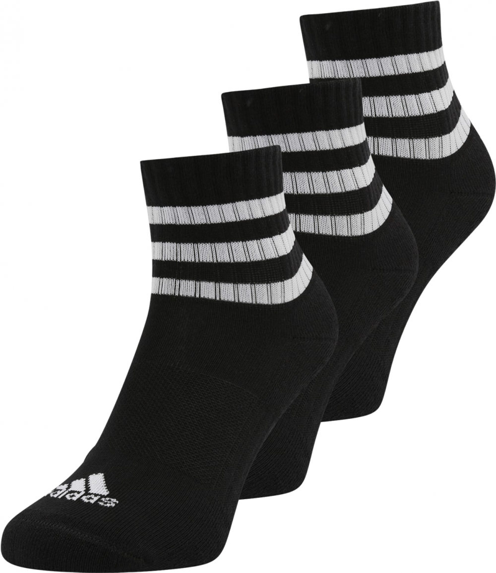 ADIDAS PERFORMANCE Ponožky '3-Stripes Cushioned Sportswear Low-Cut 3 Pairs'  čierna / biela