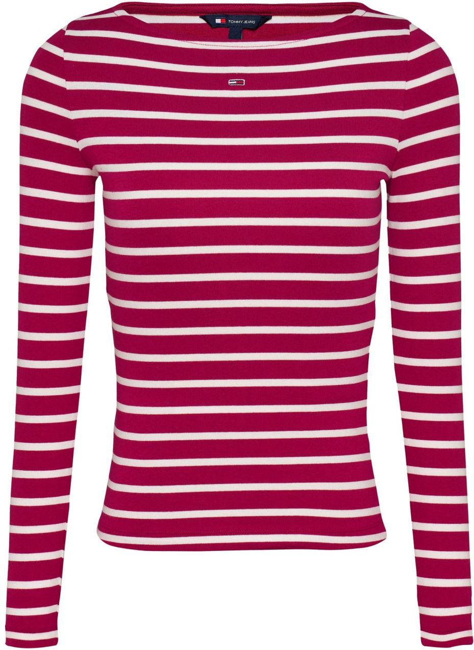 Tommy Jeans Tričko  červená / biela