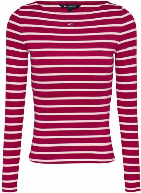 Tommy Jeans Tričko  červená / biela
