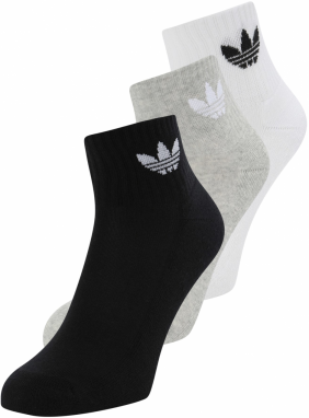 ADIDAS ORIGINALS Ponožky 'Mid Crew 3 Pairs'  sivá melírovaná / čierna / biela