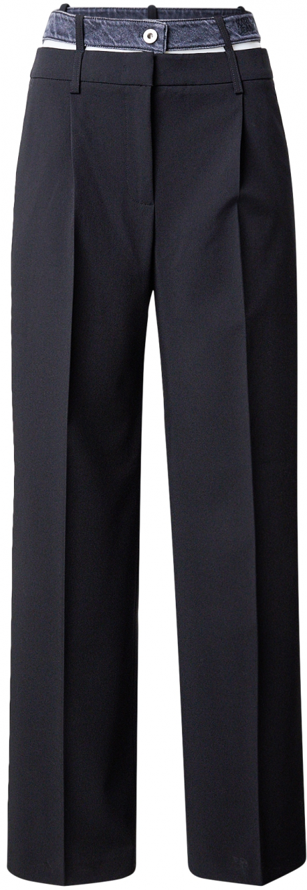 KARL LAGERFELD JEANS Nohavice s pukmi  čierna