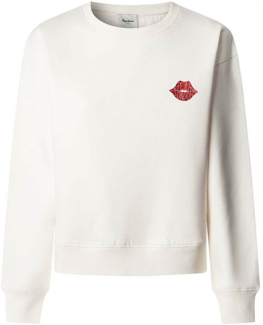 Pepe Jeans Mikina 'Letha'  burgundská / biela ako vlna