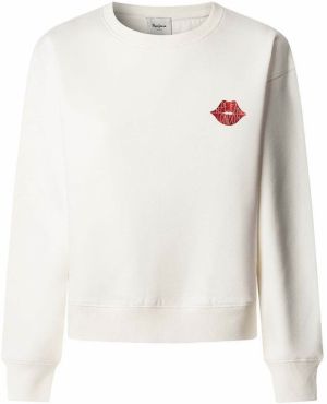 Pepe Jeans Mikina 'Letha'  burgundská / biela ako vlna