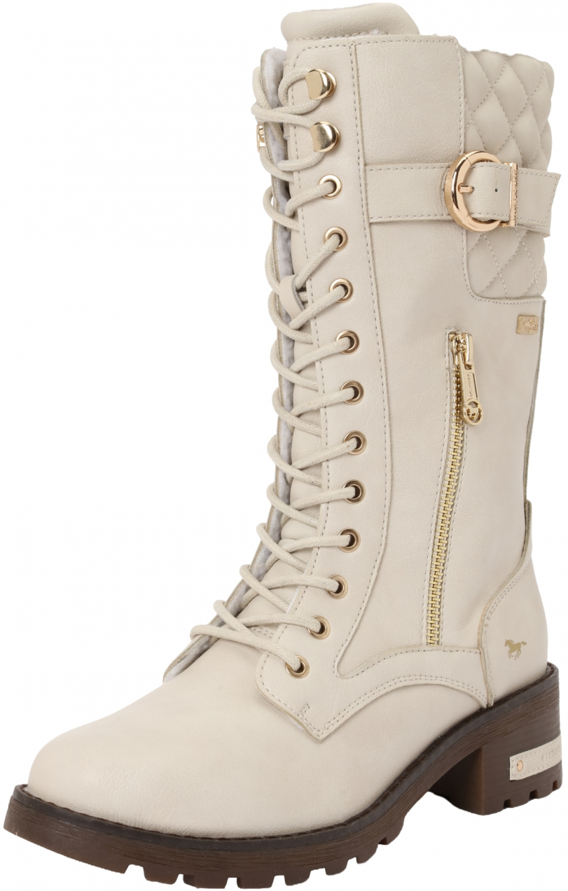 MUSTANG Šnurovacie čižmy  slonová kosť