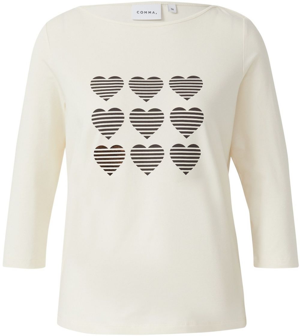 COMMA Tričko  krémová / bronzová