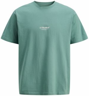 JACK & JONES Tričko 'JJESOHO'  tyrkysová / biela