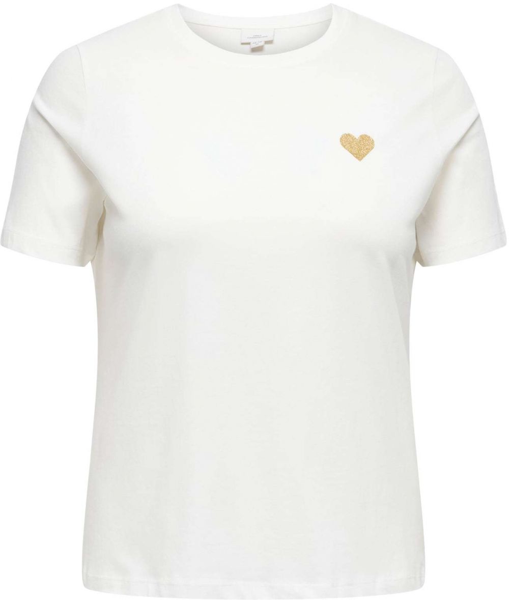 ONLY Carmakoma Tričko 'CARKITA'  zlatá / biela