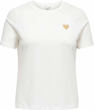 ONLY Carmakoma Tričko 'CARKITA'  zlatá / biela