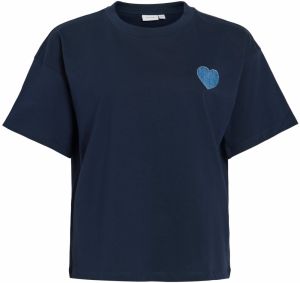 VILA Tričko 'VIMONIE HEART'  námornícka modrá / svetlomodrá