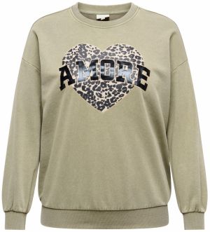 ONLY Carmakoma Mikina 'CARLauren'  telová / kaki / čierna