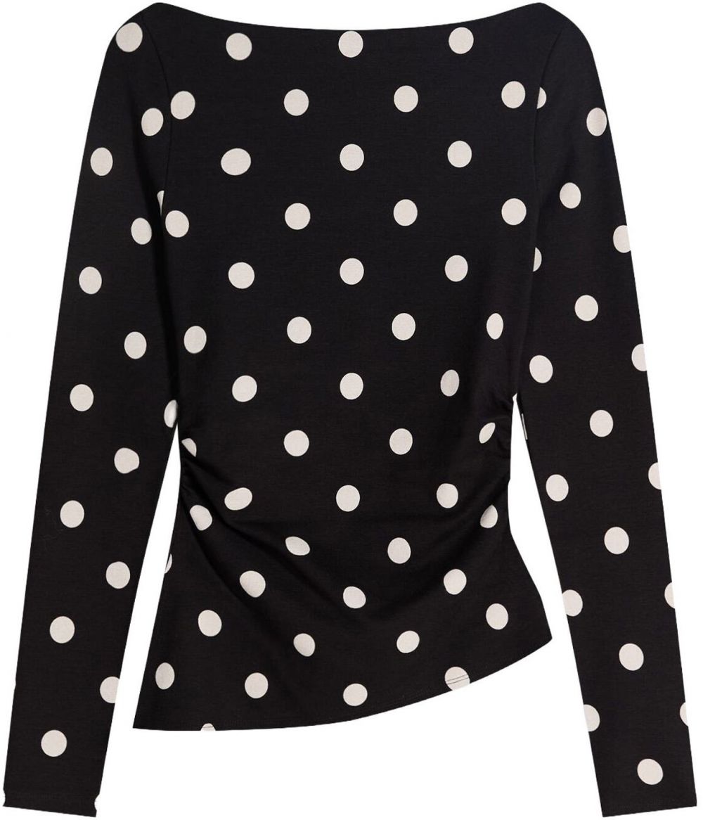 Bershka Tričko  čierna / šedobiela