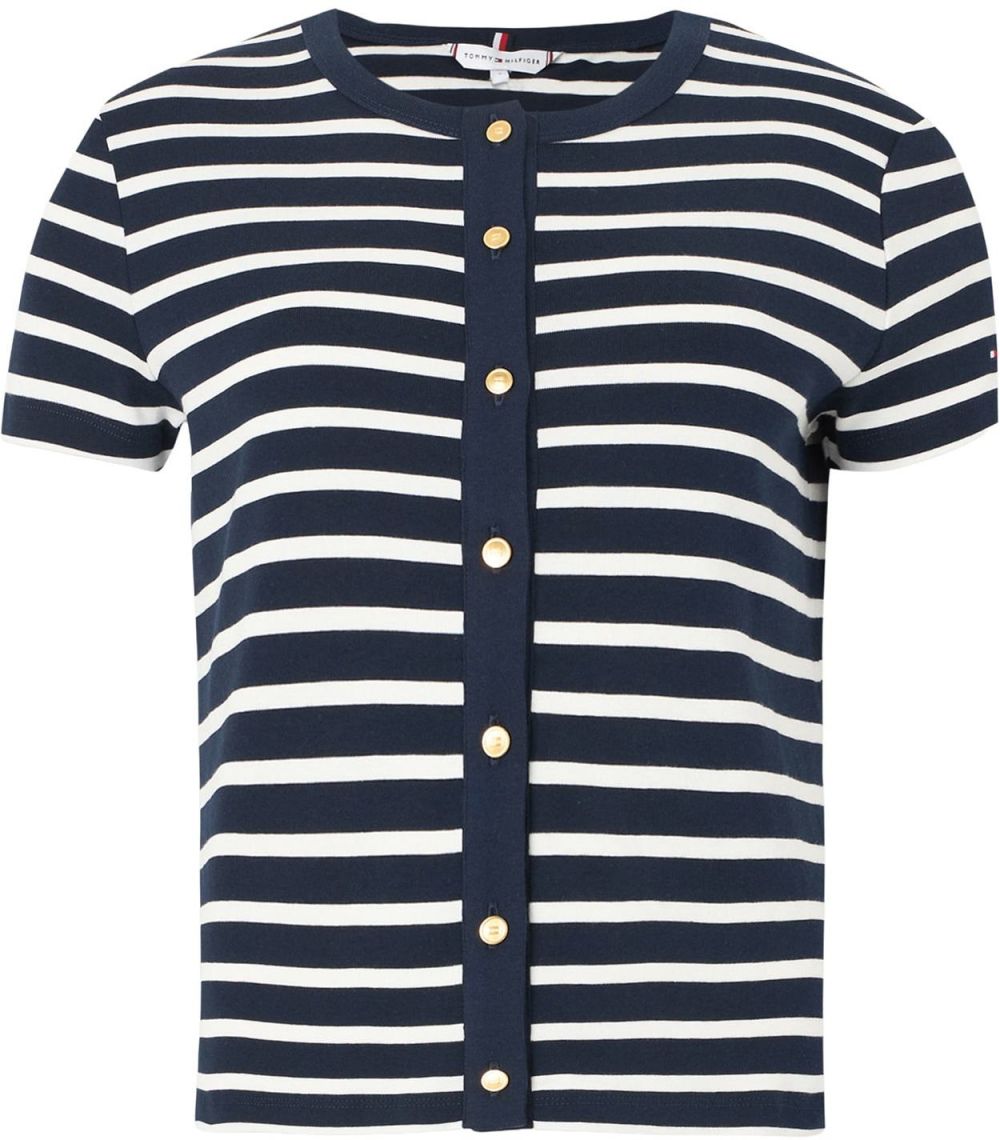 TOMMY HILFIGER Kardigán  námornícka modrá / biela