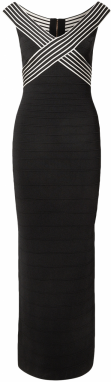 Elisabetta Franchi Pletené šaty  čierna / biela