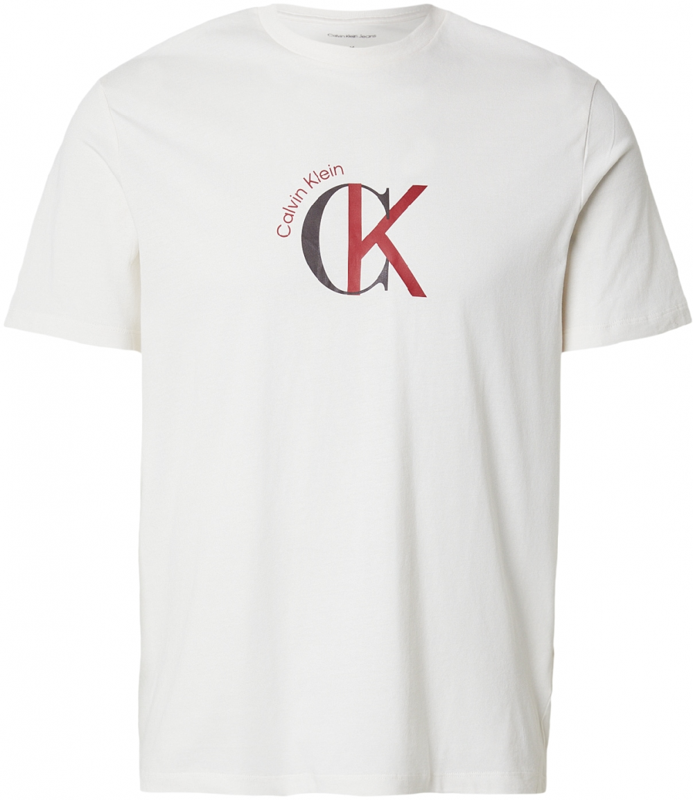 Calvin Klein Jeans Tričko  červená / čierna / biela