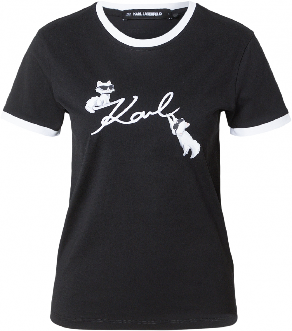 Karl Lagerfeld Tričko  ružová / čierna / biela