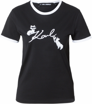 Karl Lagerfeld Tričko  ružová / čierna / biela