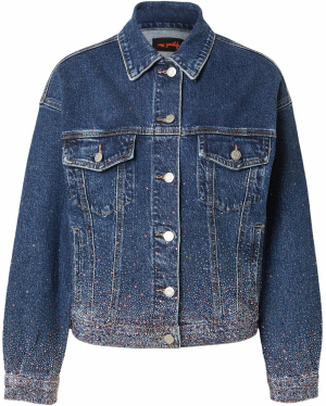 miss goodlife Prechodná bunda  modrá denim / svetlozelená / ružová / strieborná