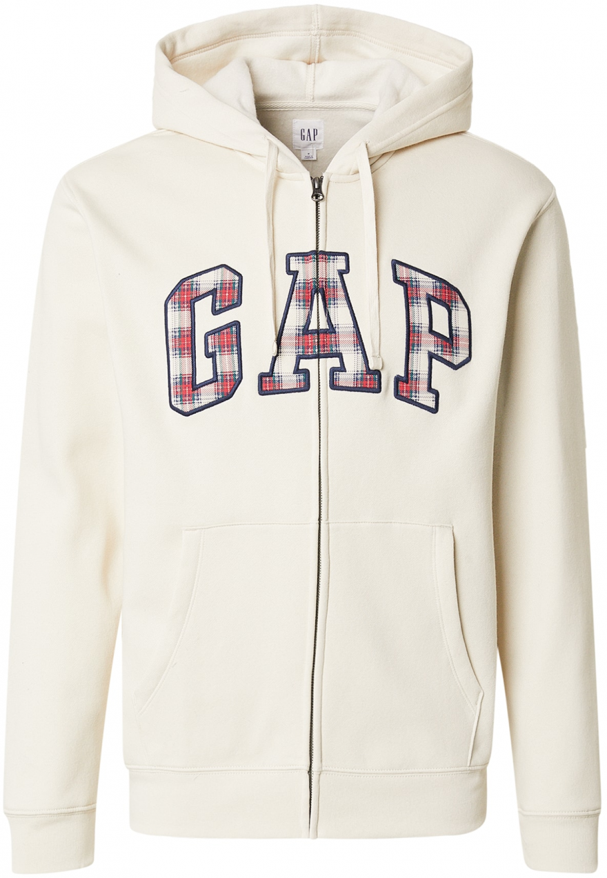 GAP Tepláková bunda 'HERITAGE'  krémová / námornícka modrá / červená