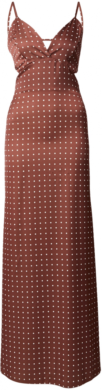 WAL G. Večerné šaty 'JESSIE'  hrdzavohnedá / biela