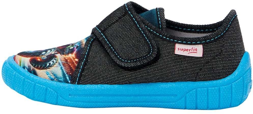 SUPERFIT Papuče 'BILL'  modrá / koňaková / neónovo fialová / čierna melírovaná