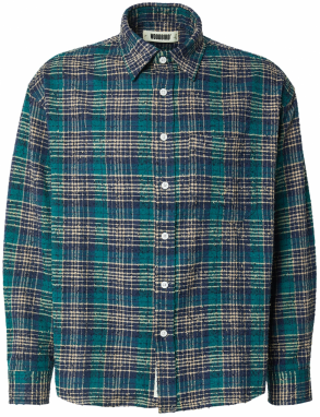 Woodbird Košeľa 'Jong Em'  béžová / námornícka modrá / smaragdová