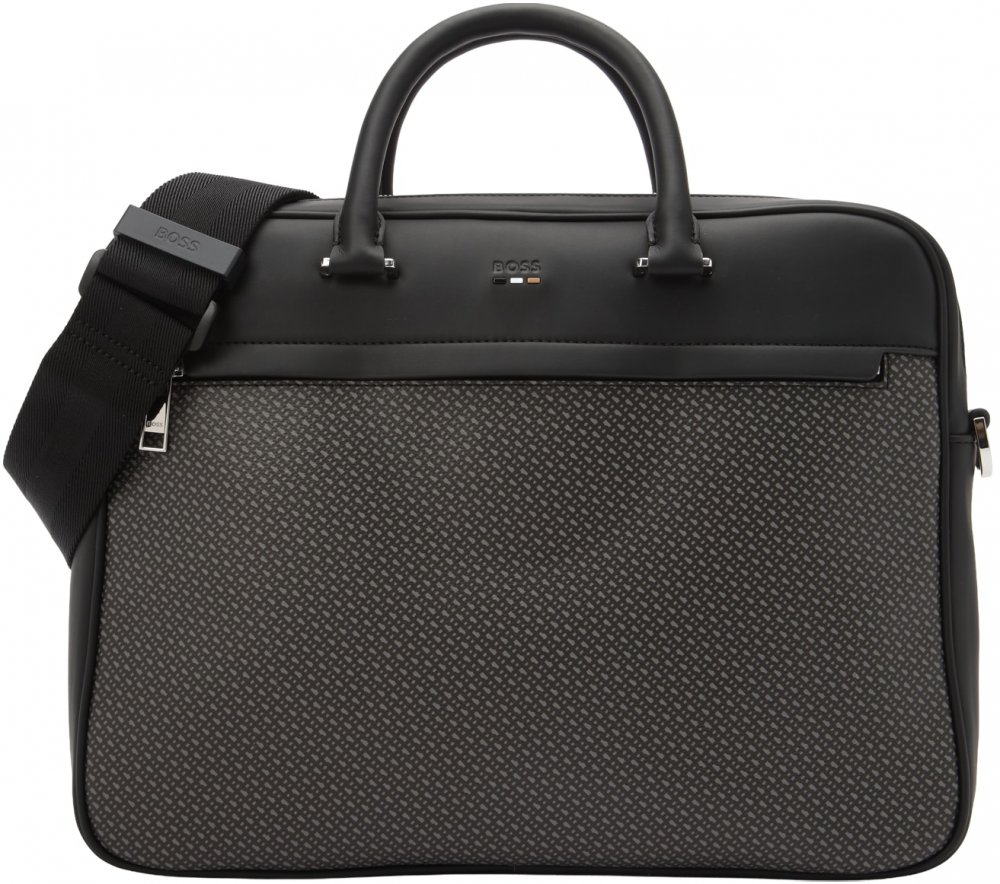 BOSS Aktovka 'Ray'  čokoládová / sivobéžová / čierna