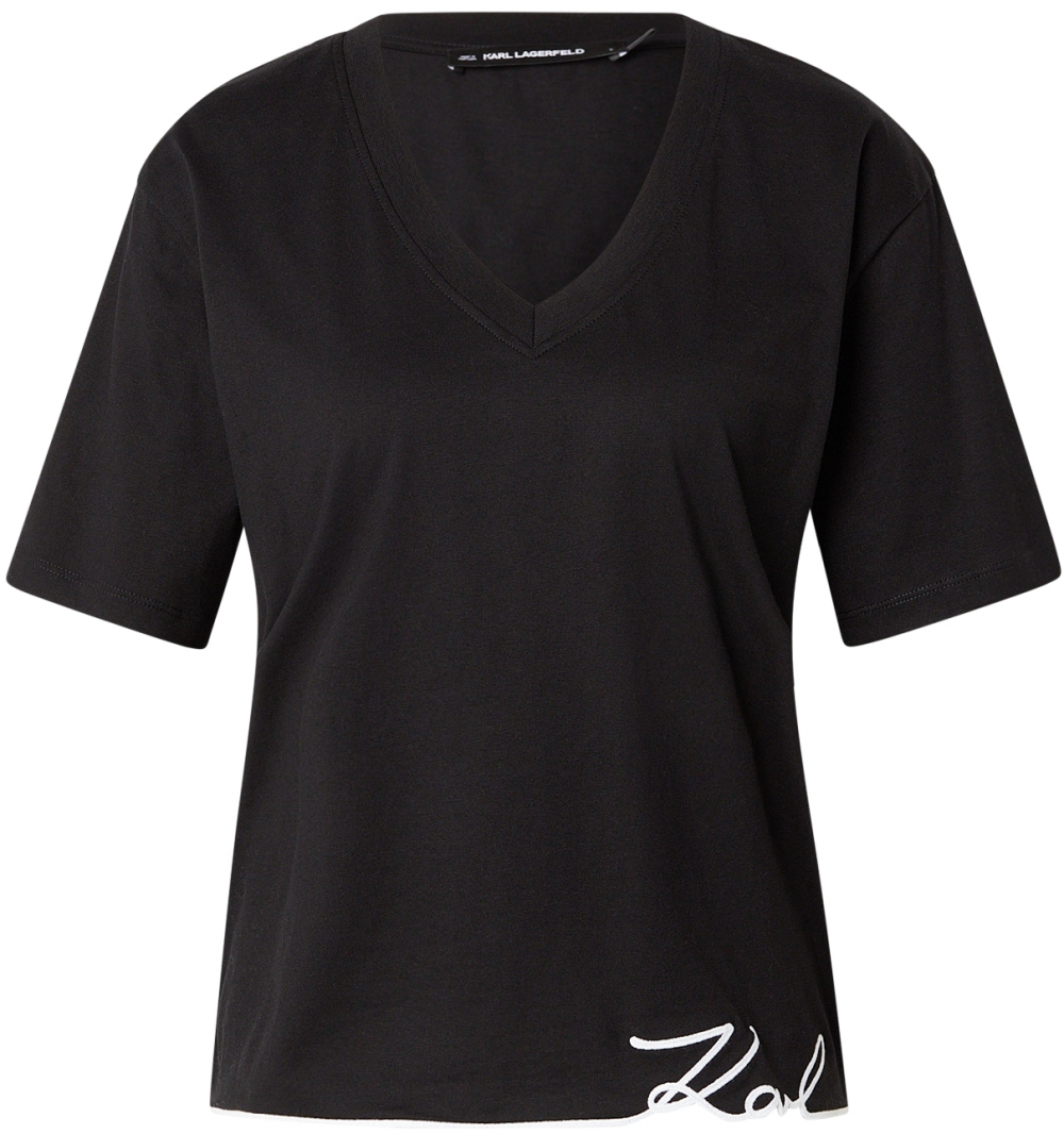 Karl Lagerfeld Tričko  čierna / biela