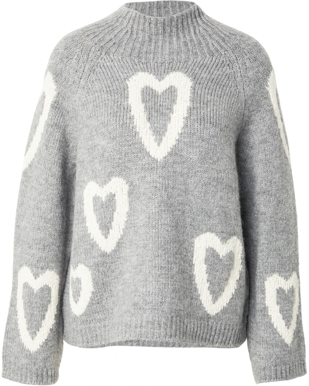 MORE & MORE Oversize sveter  sivá / biela ako vlna