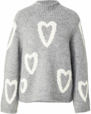 MORE & MORE Oversize sveter  sivá / biela ako vlna