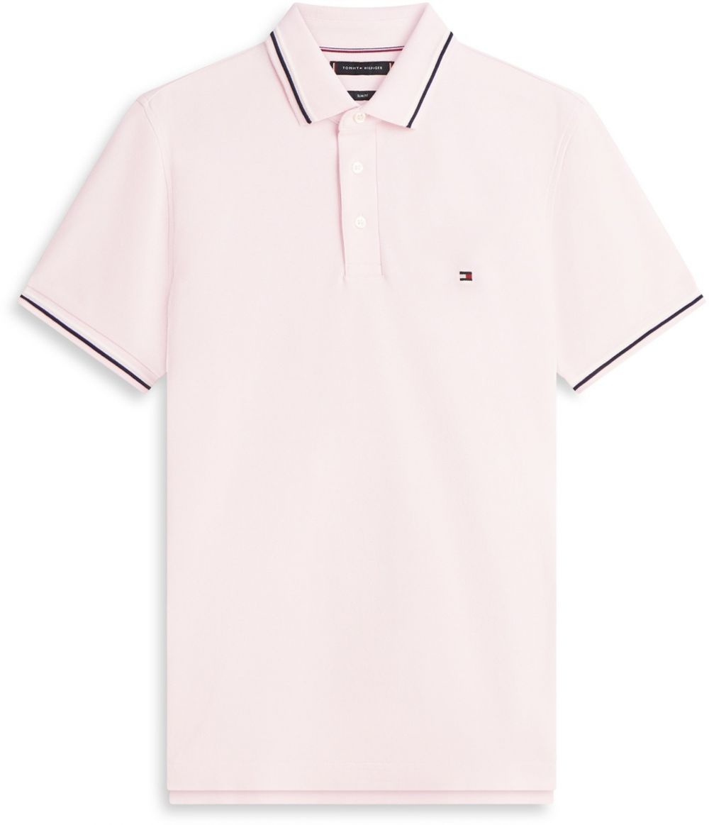 TOMMY HILFIGER Tričko  pastelovo ružová / červená / čierna / biela