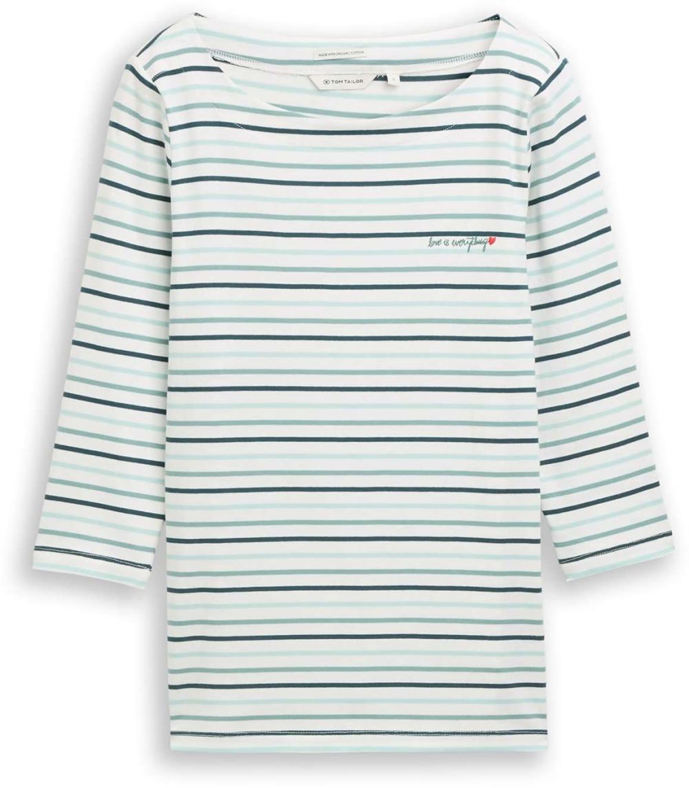 TOM TAILOR Tričko  námornícka modrá / dymovo modrá / svetlomodrá / biela