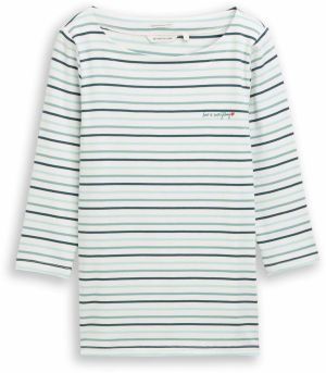 TOM TAILOR Tričko  námornícka modrá / dymovo modrá / svetlomodrá / biela