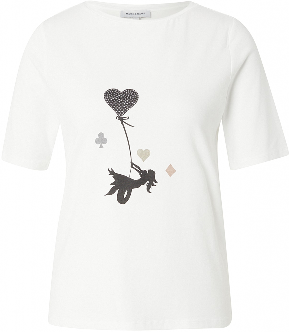 MORE & MORE Tričko  tmavosivá / čierna / šedobiela