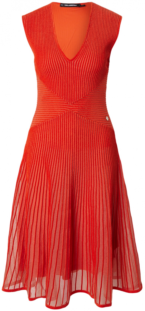 Karl Lagerfeld Pletené šaty  homárová