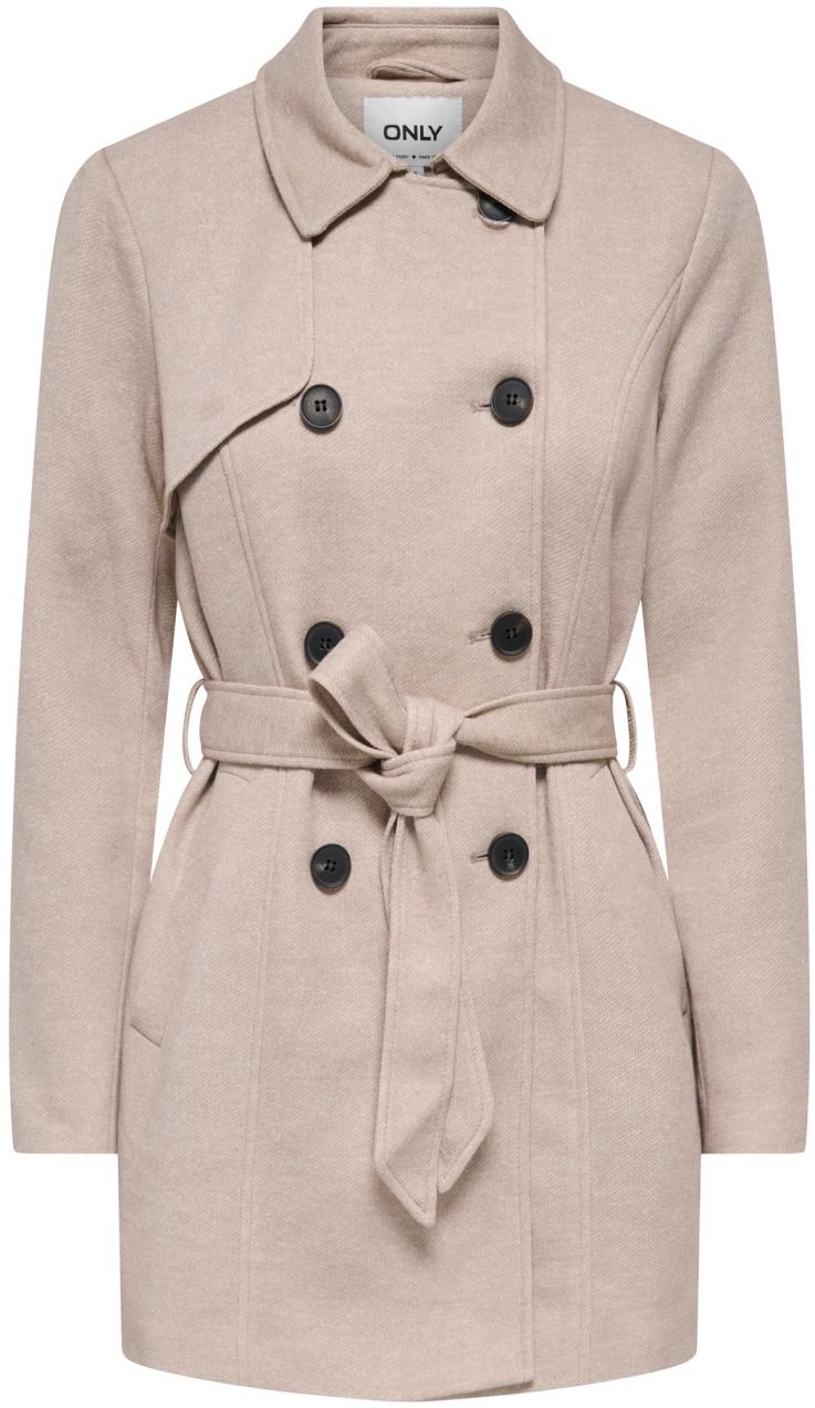ONLY Prechodný kabát 'ONLSEDONA VALERIE'  sivobéžová