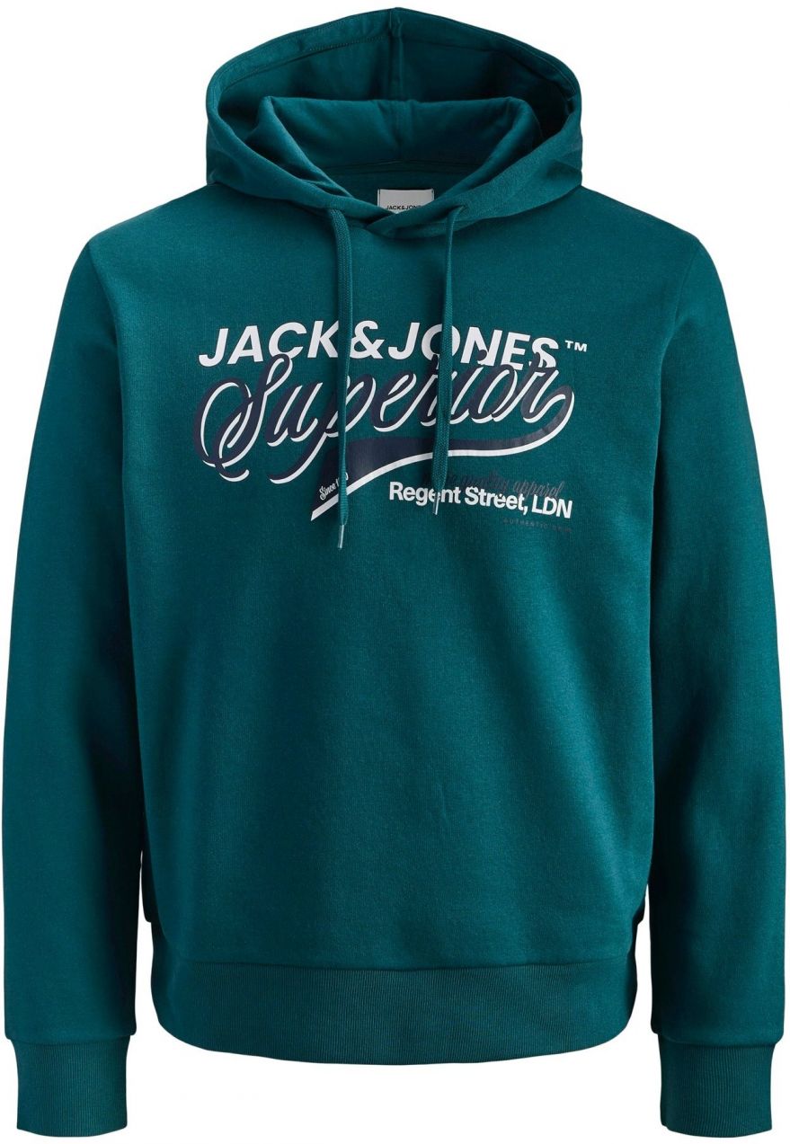 JACK & JONES Mikina  tmavomodrá / petrolejová / biela