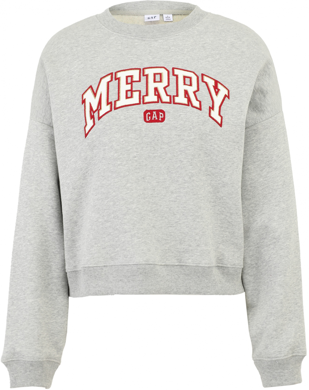 Gap Petite Mikina  sivá melírovaná / červená / biela