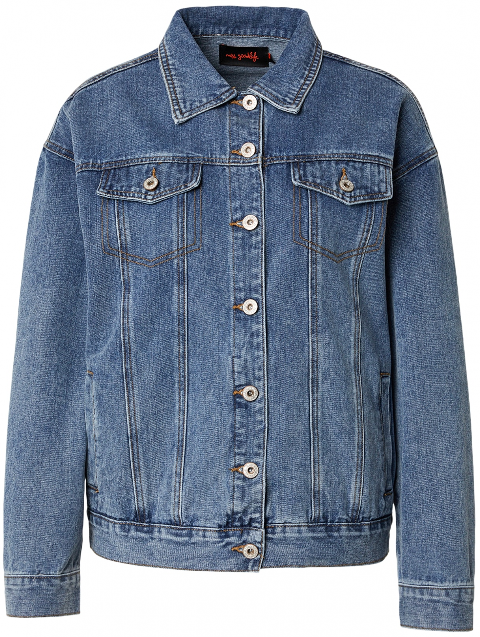 miss goodlife Prechodná bunda 'Loveheart'  modrá / modrá denim / biela