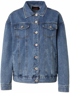 miss goodlife Prechodná bunda 'Loveheart'  modrá / modrá denim / biela