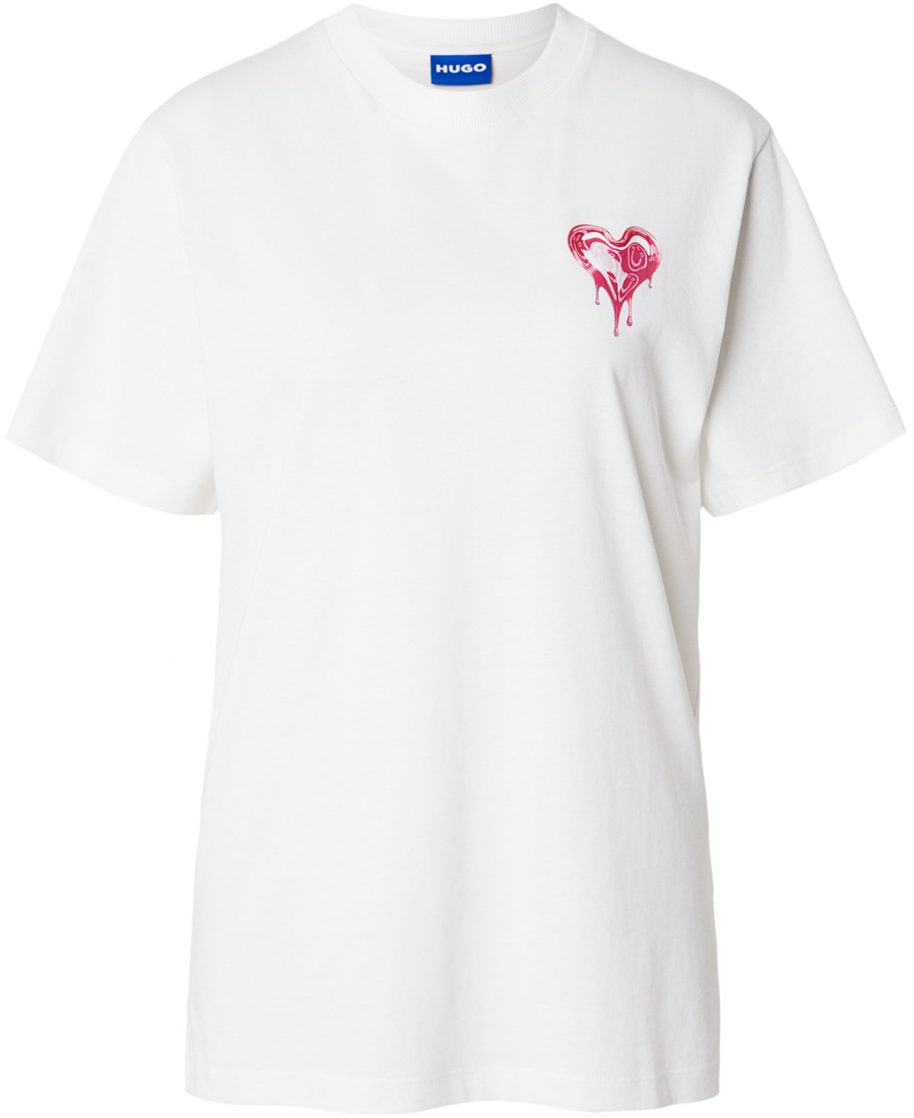 HUGO Tričko  ružová / biela