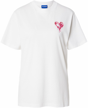 HUGO Tričko  ružová / biela