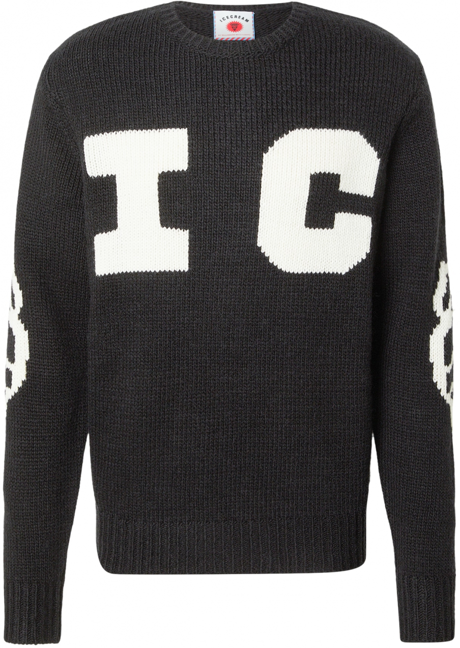 Billionaire Boys Club Sveter 'Ice Cream'  čierna / biela ako vlna