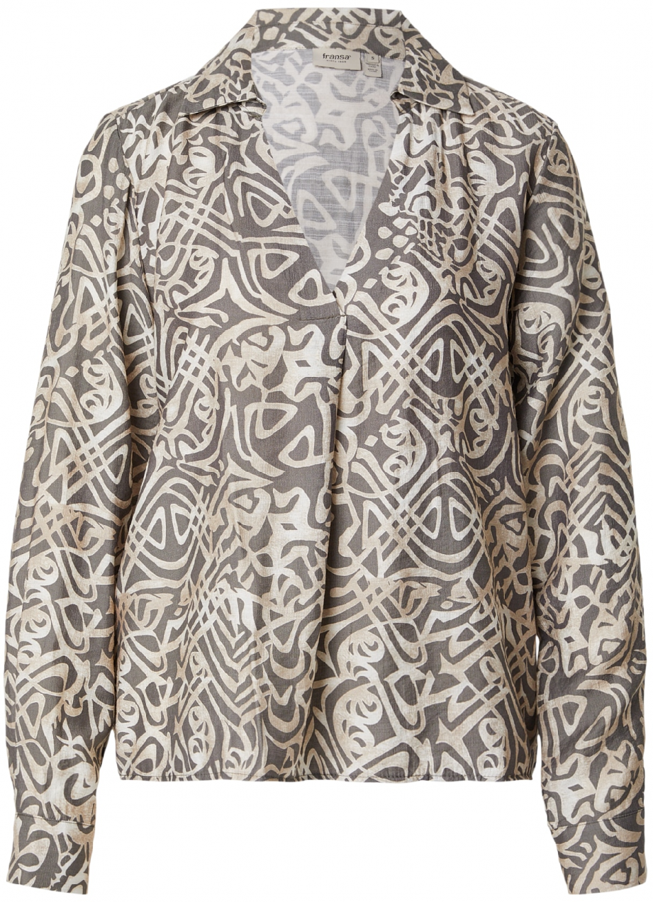 Fransa Blúzka 'FRARIANA'  béžová / tmavozelená