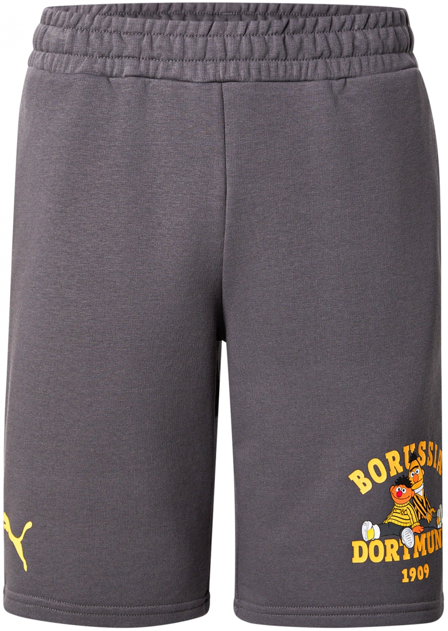 PUMA Športové nohavice 'BVB x Sesame Street'  žltá / tmavosivá / oranžová / biela