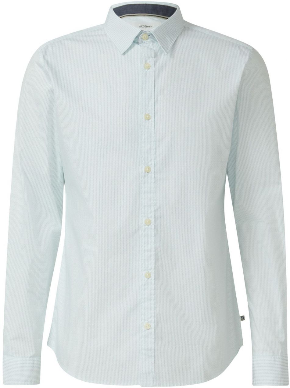 s.Oliver Košeľa  pastelovo zelená / šedobiela
