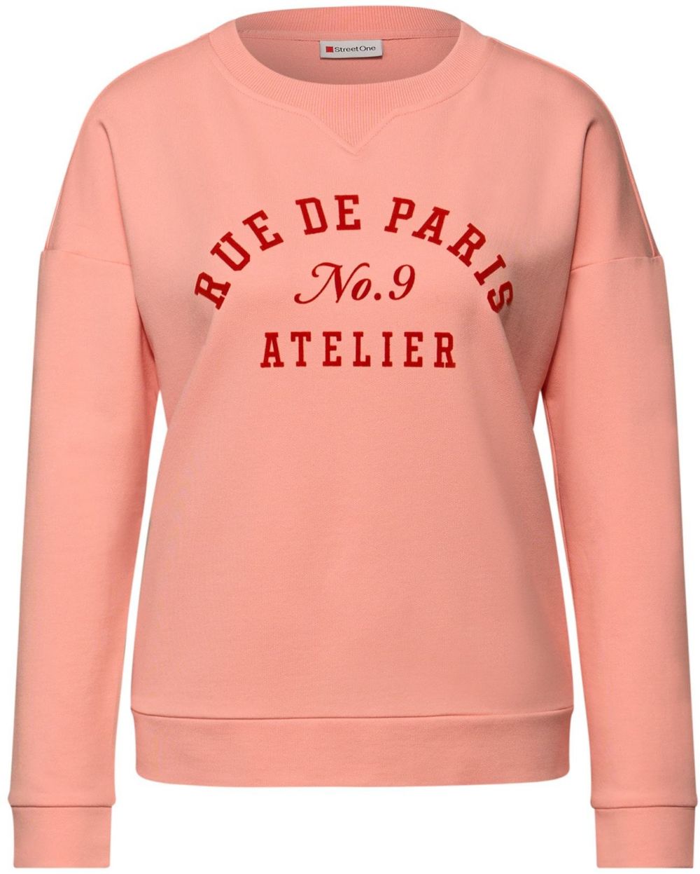 STREET ONE Mikina  marhuľová / ohnivo červená