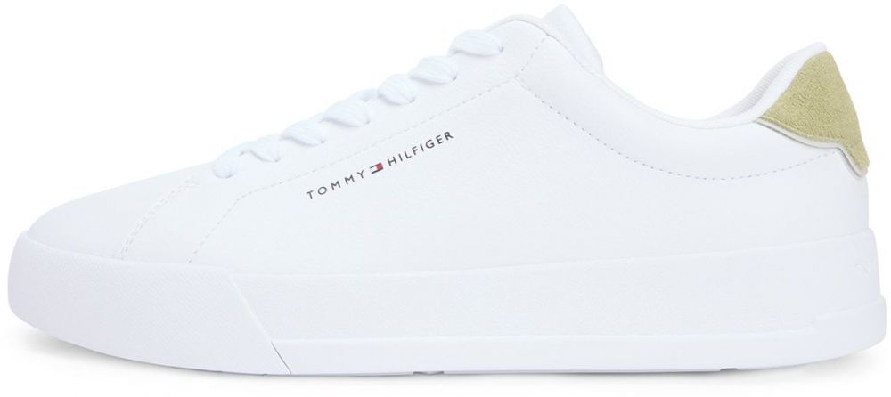 TOMMY HILFIGER Nízke tenisky 'COURT  ESS'  olivová / biela