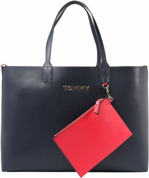 TOMMY HILFIGER Shopper 'Iconic Tommy Tote'  tmavomodrá / červené