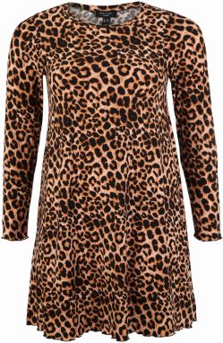 New Look Curves Šaty 'Leopard Soft Touch'  hnedé / žlté